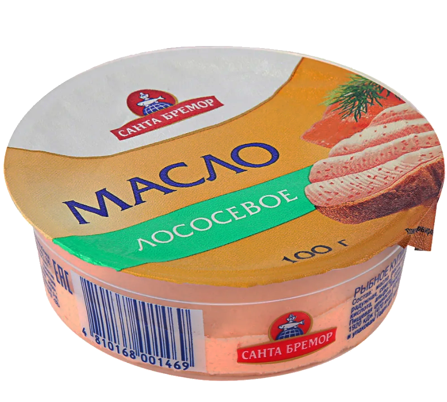 Масло лососевое бутербродное 100г Санта Бремор. Масло бутербродное лососевое 100г. Масло икорное Санта Бремор 100г. Масло икорное "бутербродное" "Санта Бремор" 100г 1/12.