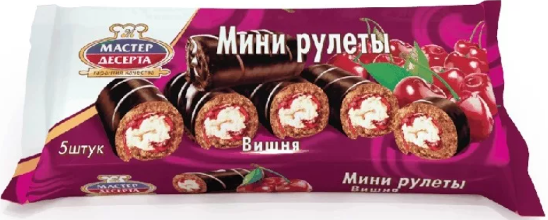 Мини-рулеты мастер десерта клубника глазированный 175г