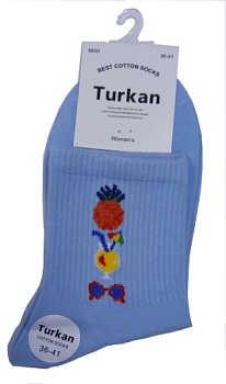 Носки женские" TURKAN"№6650/6727 р-р 36-41,90% хлопок,8%полиамид,2%лайкра (10)