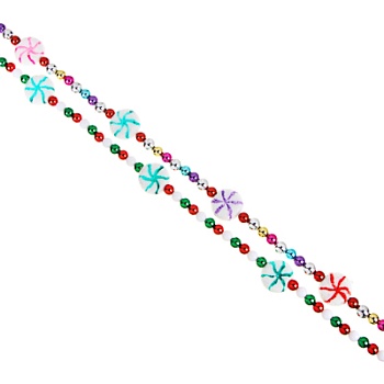 СНОУ БУМ Бусы декоративные, со вставками в форме конфет, 180см, пластик, 2 цвета