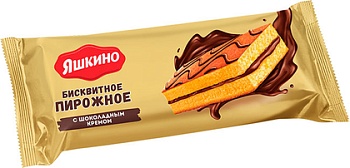 Пирожное бисквитное Яшкино с шок.кремом 30г КДВ