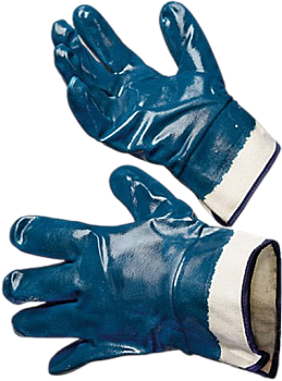 Перчатки МБС синие (манжет),обливная, основа хб, крага (12)