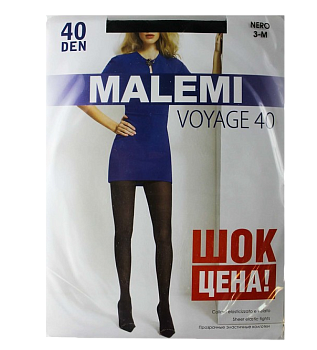 КОЛГОТКИ MALEMI VOYAGE 40 NERO, 2*10/100